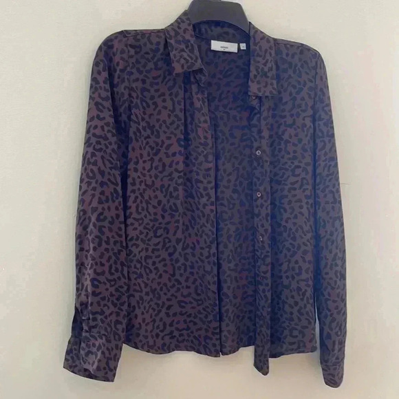 EUC Minimum Bilda Brown Leopard Print Button Down 100%viscose Women Shirt- EU 34 - Picture 5 of 13